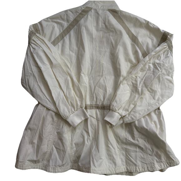 Anthropologie Oversized Parachute Windbreaker Jacket Medium White Puff Sleeve - Picture 2 of 9